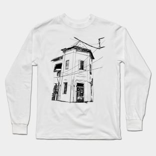 The old building vintage with line style Long Sleeve T-Shirt